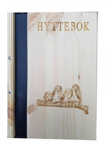 Hyttebok med motiv av 4 ugler